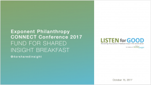 cover of exponent philanthropy Connect conference 2017