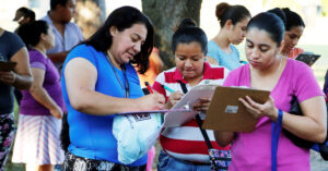 image of women filling forms ECHOS