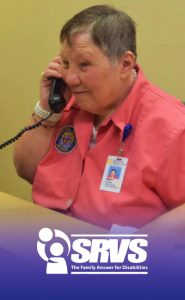 image of Mary answering a phone at SRVS