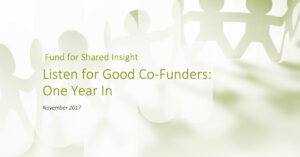 Listen for Good Co-Funders: One Year In