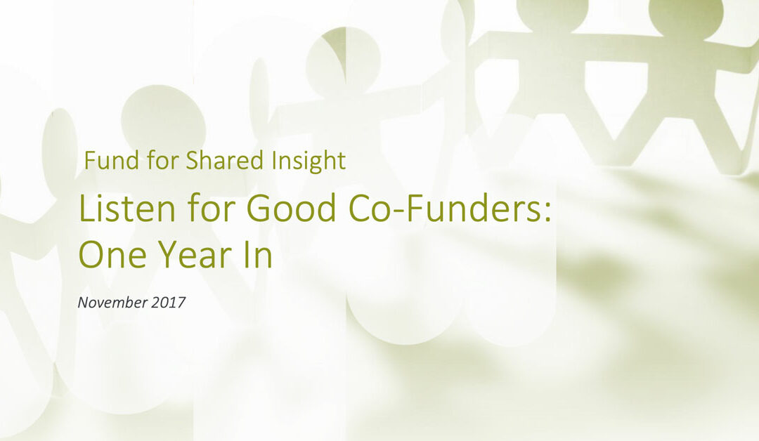 Listen for Good Co-Funders: One Year In