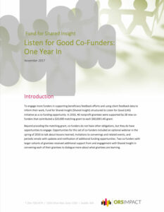 Listen4good co-funders one year in