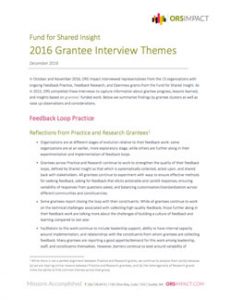 cover of 2016 grantee interview themes document