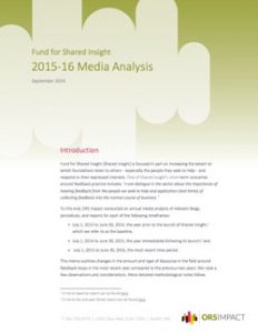cover of shared Insight 2015-16 media analysis document