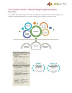 cover of 13 theory of change progress lessons march 2016 document