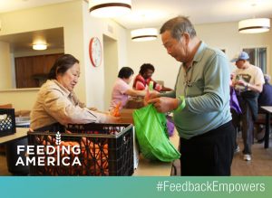 image of people at feeding America food pantry #feedbackempowers