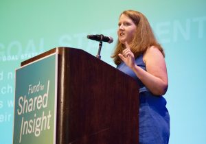 image of Linsay Loui speaking at 2018 Gathering
