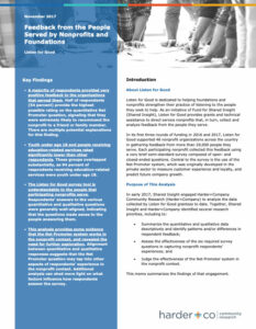 Feedback from the people served by nonprofits and foundations