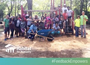 image of a group of people cleaning up Tom Park in Valdosta #feedbackempowers
