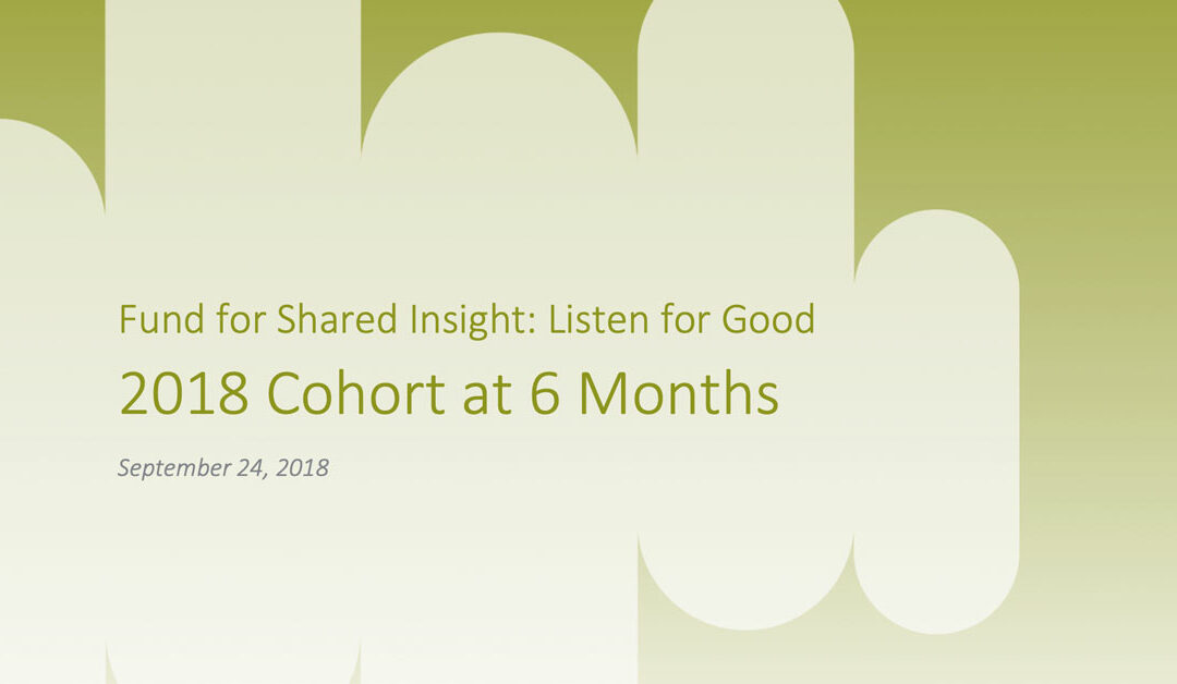 Listen4Good 2018 Cohort at 6 Months