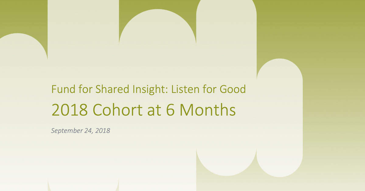 Listen4Good 2018 Cohort at 6 Months