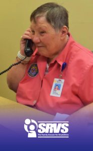 image of Mary answering the phone at SRVS