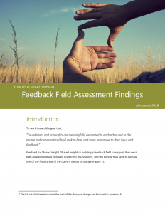 cover of Feedback Field Assessment Findings paper