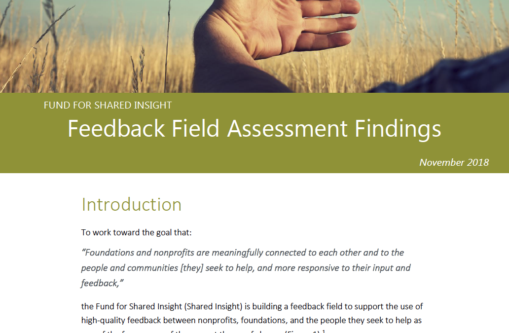 Feedback Field Assessment Findings