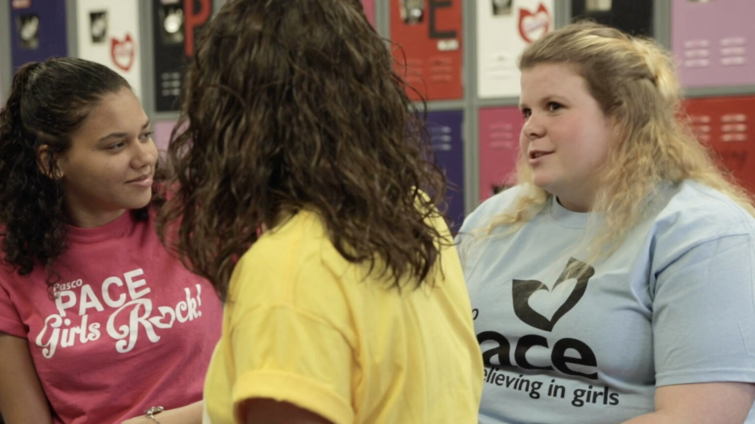 video still showing PACE Center for Girls teens talking to each other