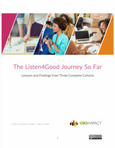 The Listen4Good Journey So Far