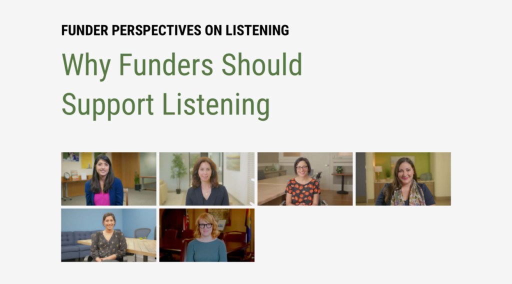 Why Funders Should Support Listening