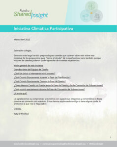 Participatory Climate Initiative Letter Spanish