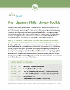 Participatory Philanthropy Toolkit Cover