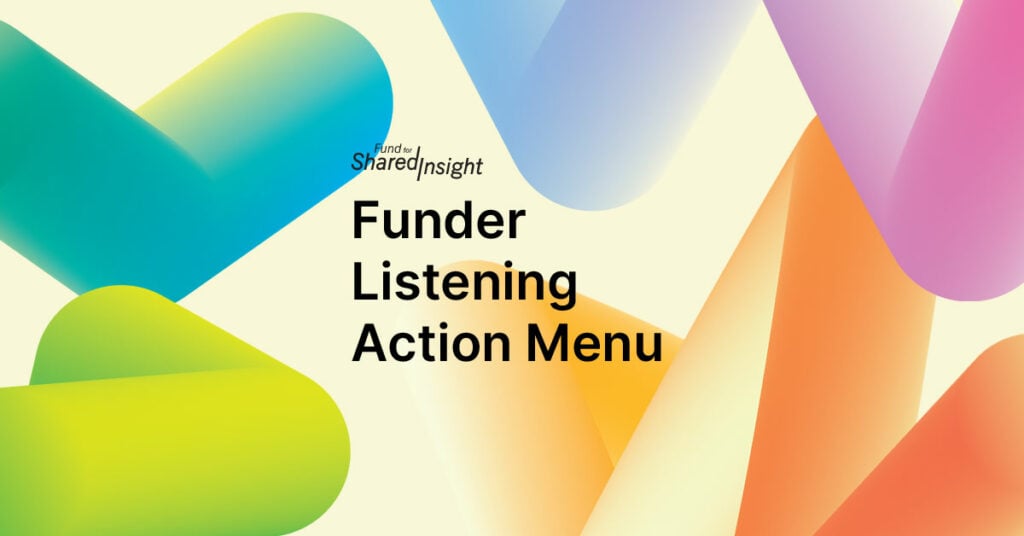 Funder Listening Action Menu graphic
