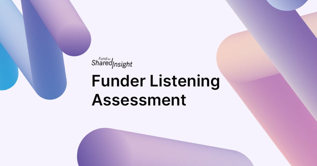 Funder Listening Assessment Tool graphic 2